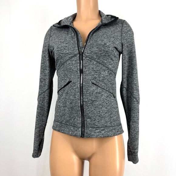 Brooks Women’s XS Activewear Utopia Thermal lII Zip Up Hoodie Heathered Grey EUC - Picture 1 of 15